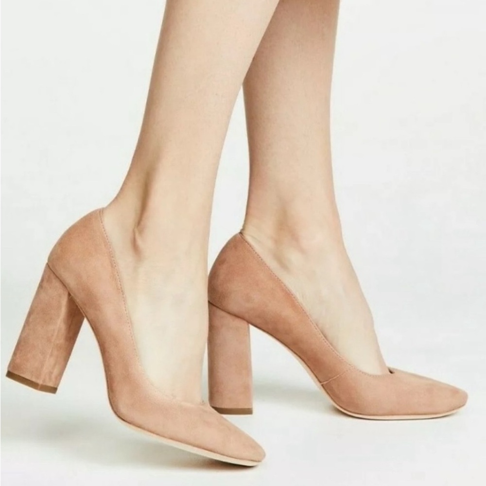 Loeffler Randall Suede Closed Toe Block Heel Shoe Women's Size 10